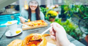 Warm soups, space heaters, and comfortable furnishings make outdoor dining cozy in the winter